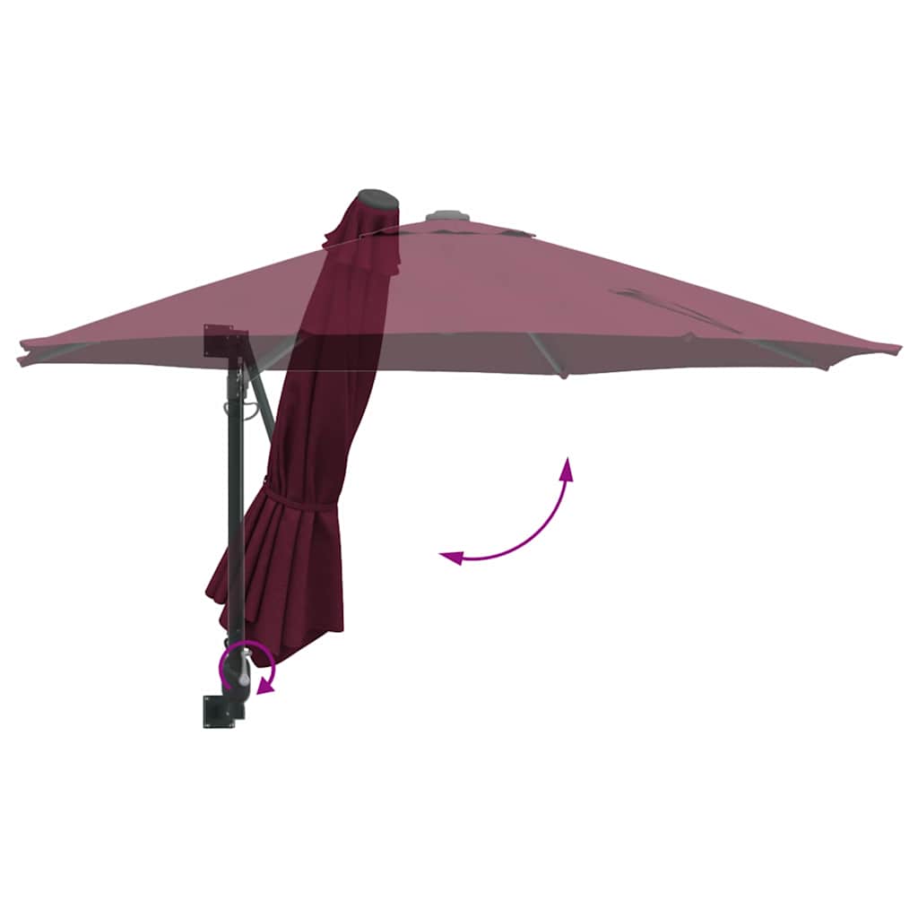 Garden Parasol Red and Black 248 x 248 x 148 cm