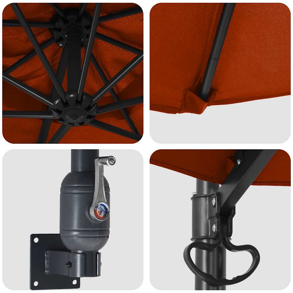 Garden Parasol Red and Black 248 x 248 x 148 cm