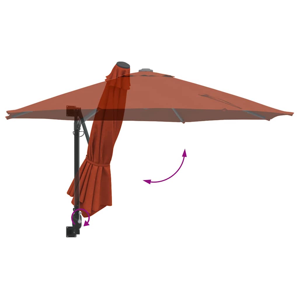 Garden Parasol Red and Black 248 x 248 x 148 cm