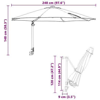 Garden Parasol Red and Black 248 x 248 x 148 cm