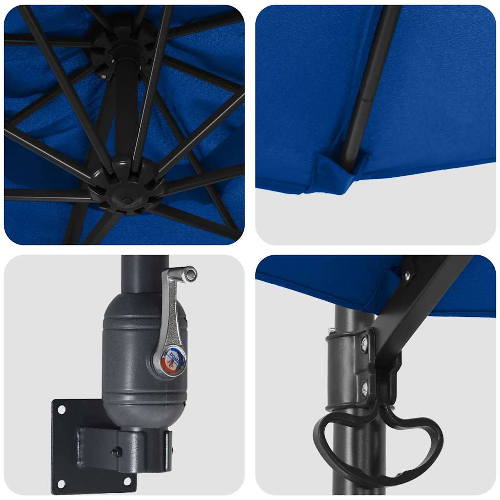 Garden Parasol Blue and Black 248 x 248 x 148 cm