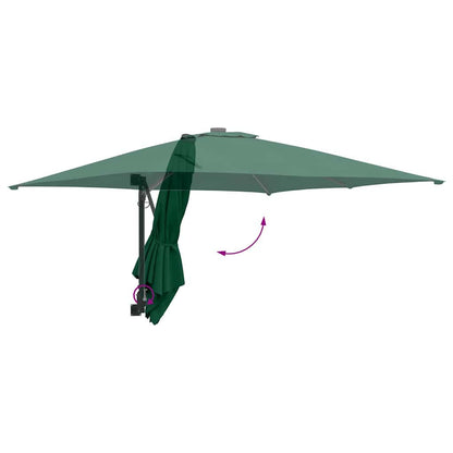 Garden Parasol Green and Black 248.5 x 247.5 x 160 cm