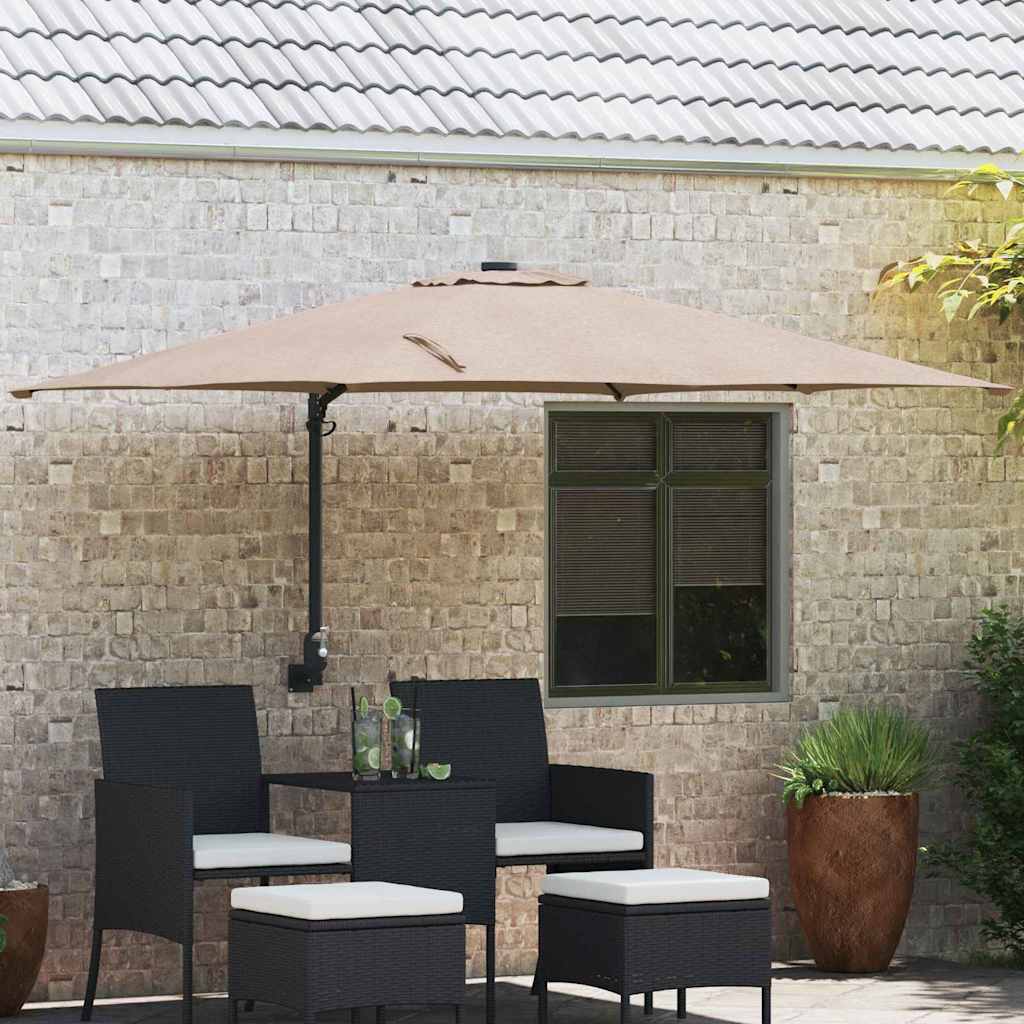 Garden Parasol Taupe and Black 248.5 x 247.5 x 160 cm
