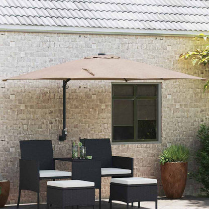 Garden Parasol Taupe and Black 248.5 x 247.5 x 160 cm