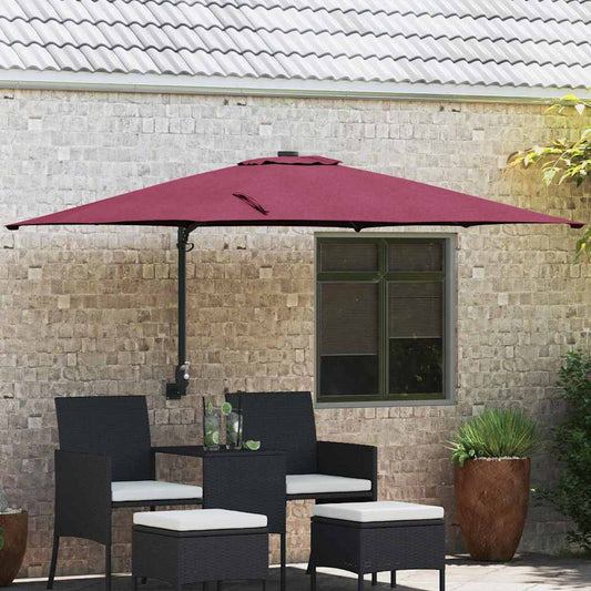 Garden Parasol Red and Black 248.5 x 247.5 x 160 cm