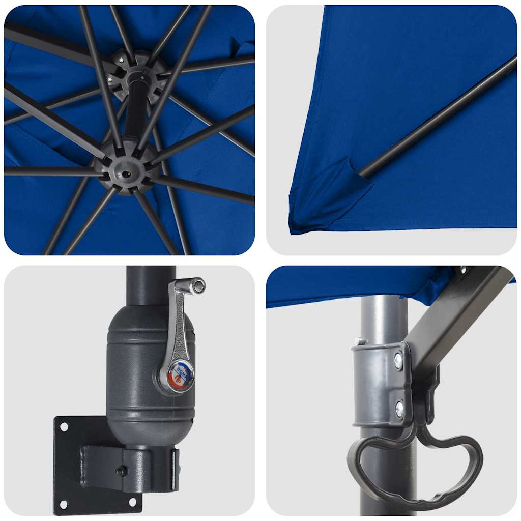 Garden Parasol Blue and Black 248.5 x 247.5 x 160 cm