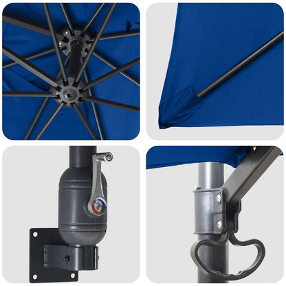 Garden Parasol Blue and Black 248.5 x 247.5 x 160 cm