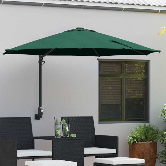 Garden Parasol Manual Green and Black 248 x 248 x 148 cm