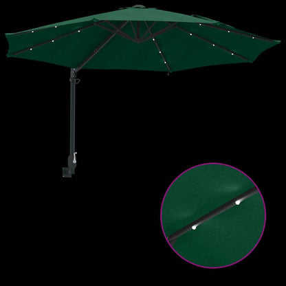 Garden Parasol Manual Green and Black 248 x 248 x 148 cm