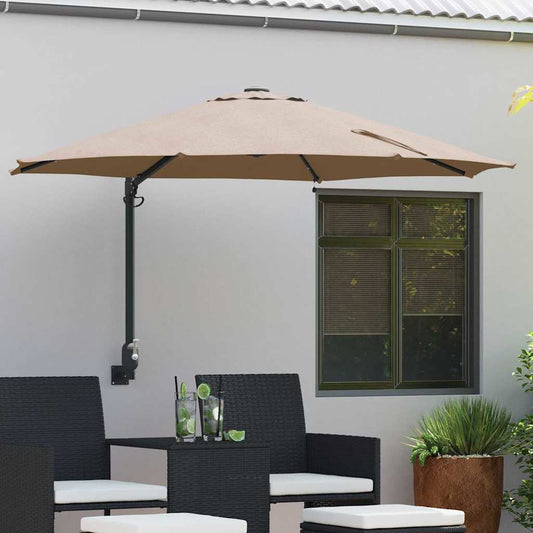 Garden Parasol Manual Taupe and Black 248 x 248 x 148 cm