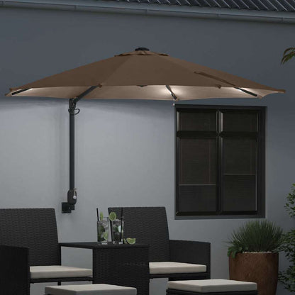 Garden Parasol Manual Taupe and Black 248 x 248 x 148 cm