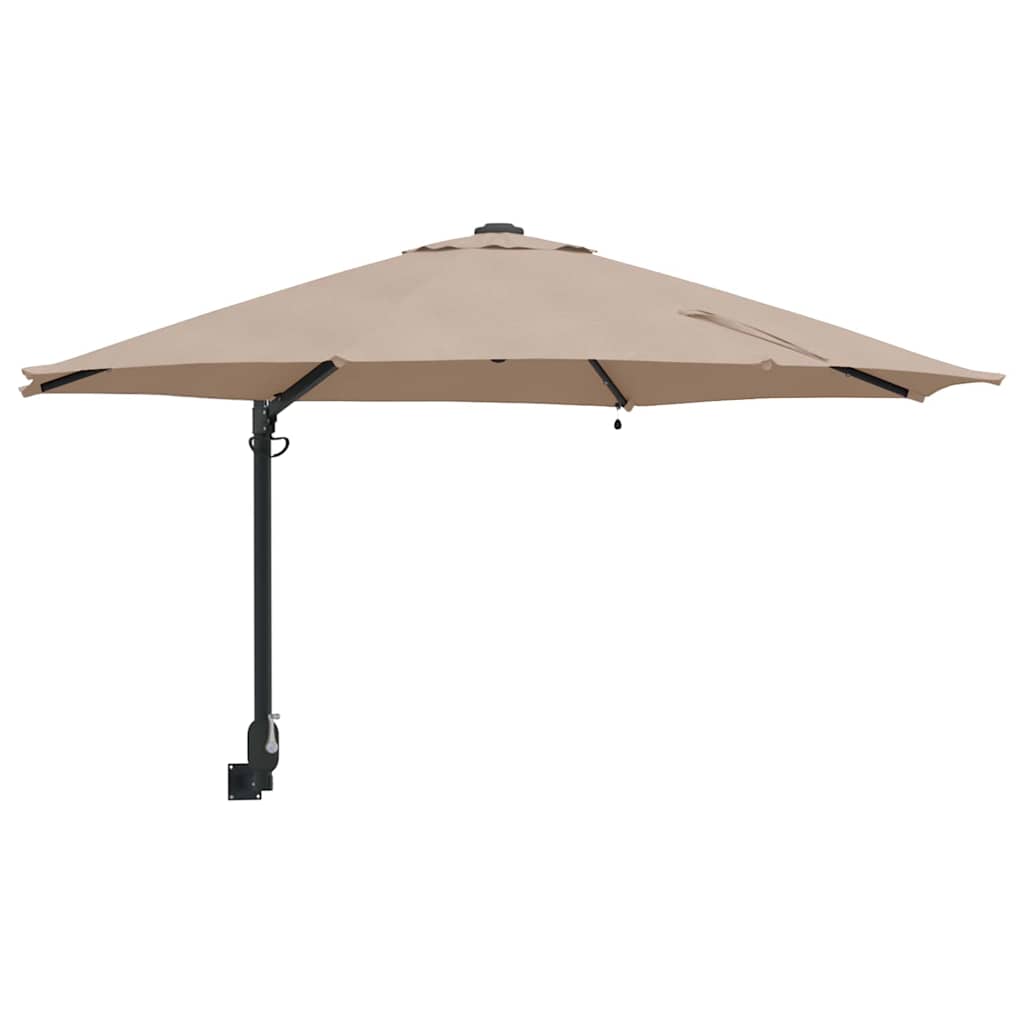 Garden Parasol Manual Taupe and Black 248 x 248 x 148 cm