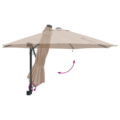 Garden Parasol Manual Taupe and Black 248 x 248 x 148 cm