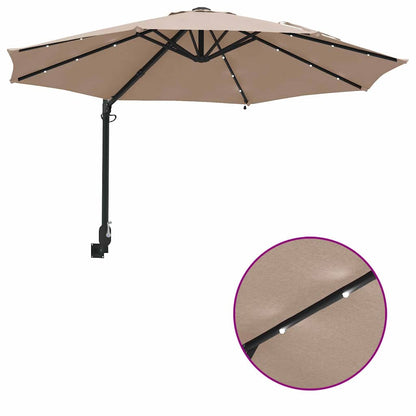 Garden Parasol Manual Taupe and Black 248 x 248 x 148 cm