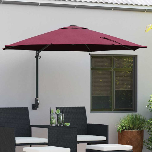 Garden Parasol Manual Red and Black 248 x 248 x 148 cm
