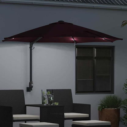 Garden Parasol Manual Red and Black 248 x 248 x 148 cm