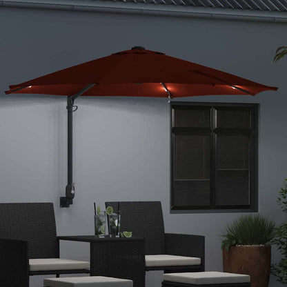 Garden Parasol Manual Red and Black 248 x 248 x 148 cm