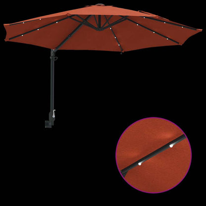 Garden Parasol Manual Red and Black 248 x 248 x 148 cm