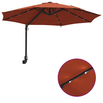 Garden Parasol Manual Red and Black 248 x 248 x 148 cm