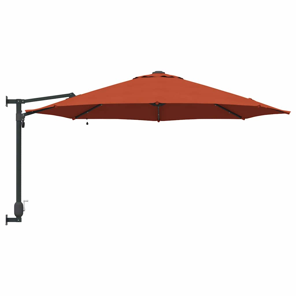 Garden Parasol Manual Red and Black 248 x 248 x 148 cm