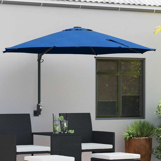 Garden Parasol Manual Blue and Black 248 x 248 x 148 cm