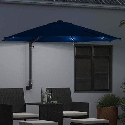 Garden Parasol Manual Blue and Black 248 x 248 x 148 cm