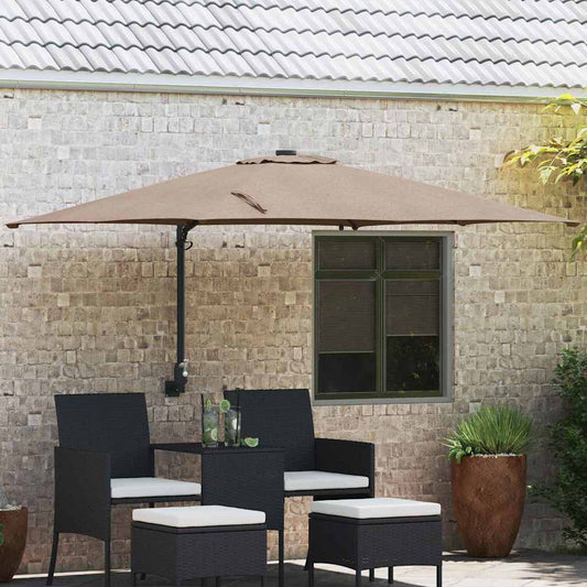 Garden Parasol Taupe 248.5 x 247.5 x 160 cm Fabric