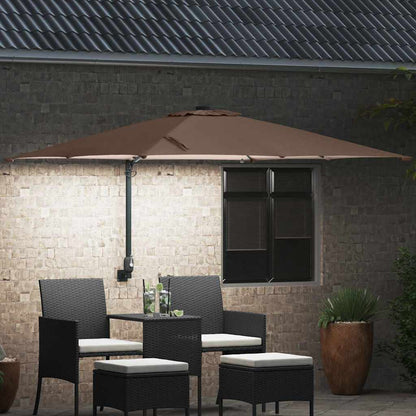 Garden Parasol Taupe 248.5 x 247.5 x 160 cm Fabric
