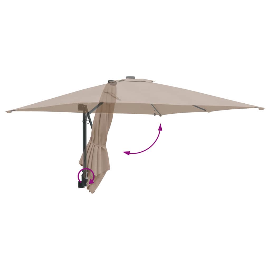 Garden Parasol Taupe 248.5 x 247.5 x 160 cm Fabric