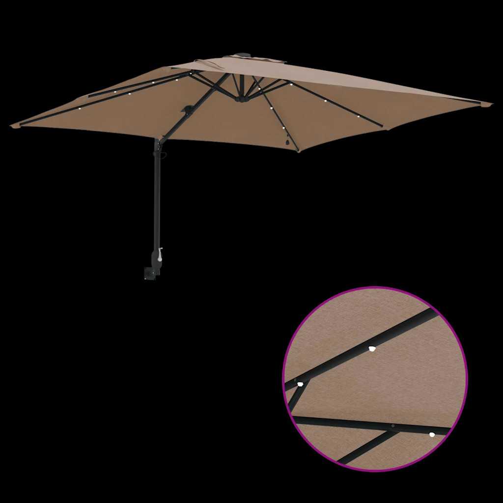 Garden Parasol Taupe 248.5 x 247.5 x 160 cm Fabric