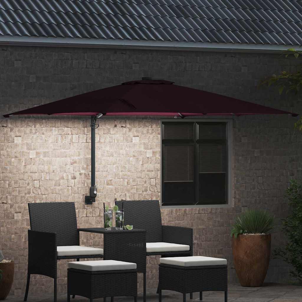 Garden Parasol Bordeaux red 248.5 x 247.5 x 160 cm Fabric