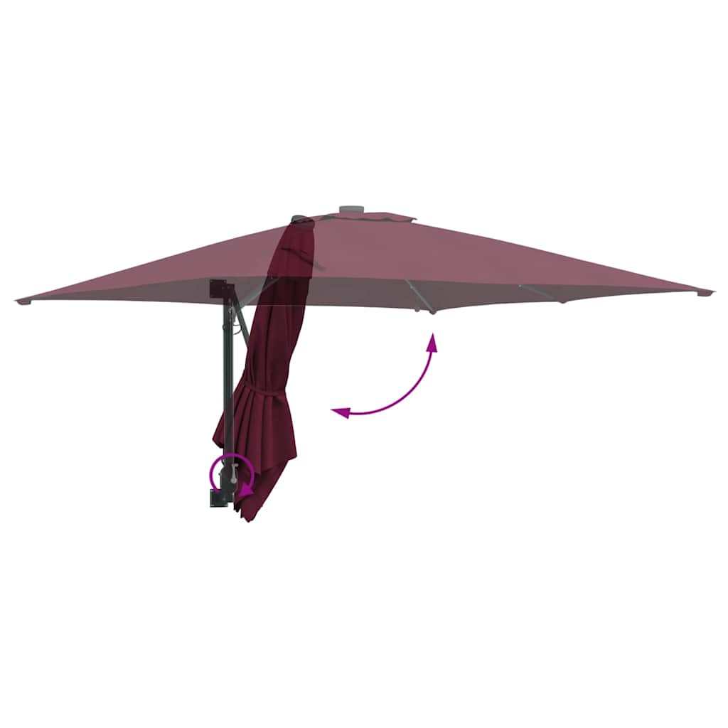 Garden Parasol Bordeaux red 248.5 x 247.5 x 160 cm Fabric