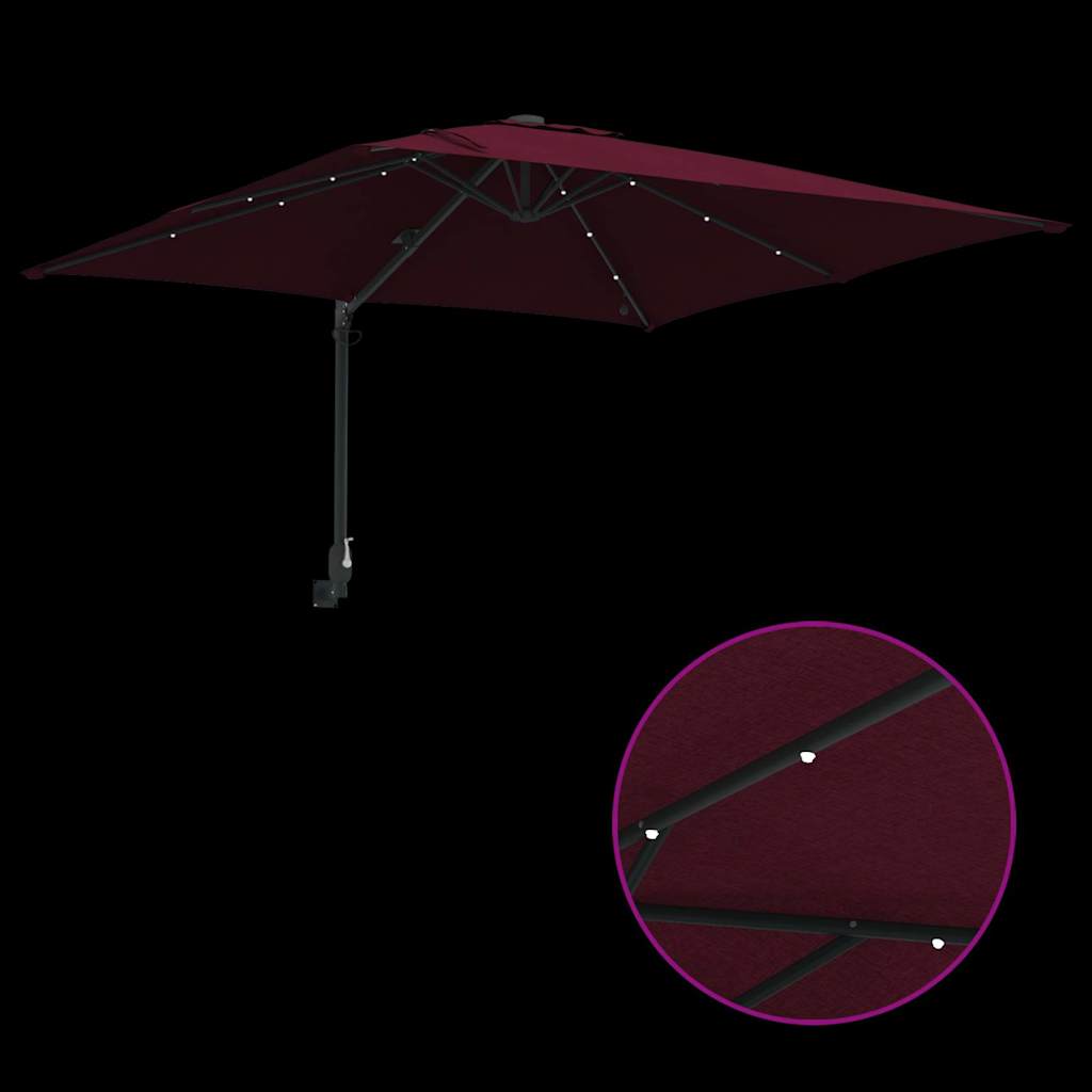 Garden Parasol Bordeaux red 248.5 x 247.5 x 160 cm Fabric