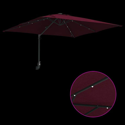 Garden Parasol Bordeaux red 248.5 x 247.5 x 160 cm Fabric
