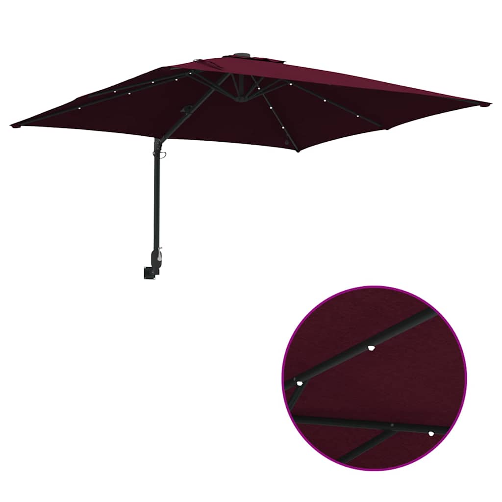 Garden Parasol Bordeaux red 248.5 x 247.5 x 160 cm Fabric