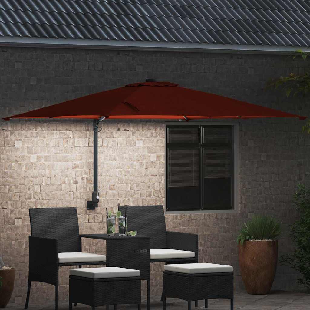 Garden Parasol Terracotta 248.5 x 247.5 x 160 cm Fabric