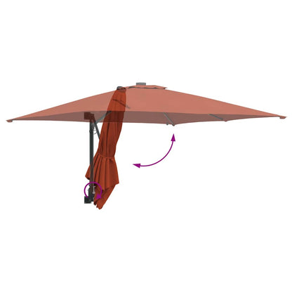 Garden Parasol Terracotta 248.5 x 247.5 x 160 cm Fabric