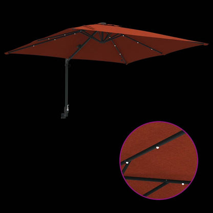 Garden Parasol Terracotta 248.5 x 247.5 x 160 cm Fabric