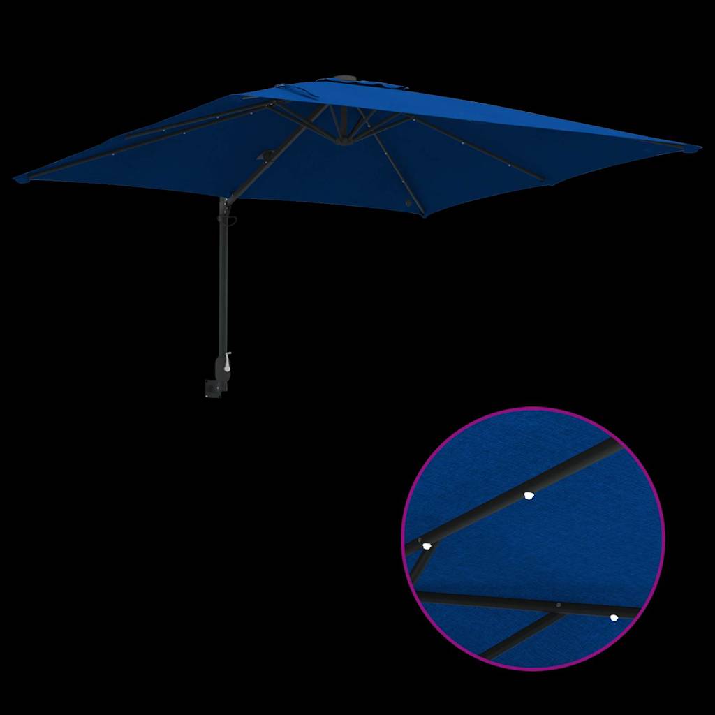 Garden Parasol Azurblau 248.5 x 247.5 x 160 cm Fabric
