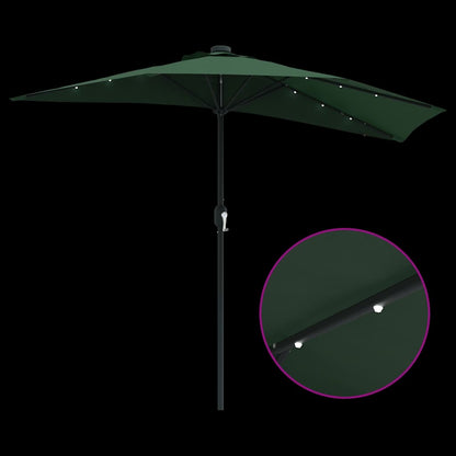 Garden Parasol Green 294 x 150 x 223 cm Fabric