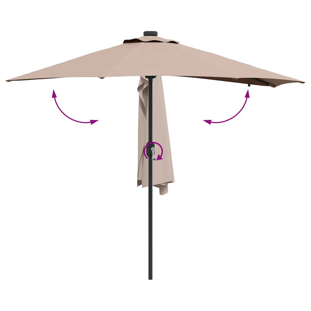 Garden Parasol Taupe 294 x 150 x 223 cm Fabric