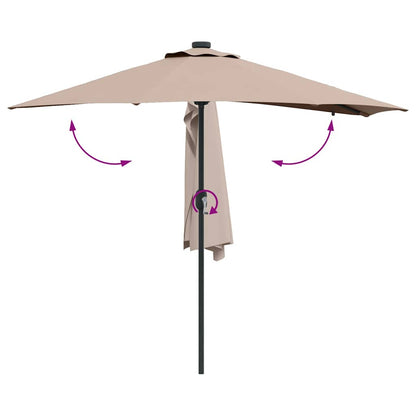 Garden Parasol Taupe 294 x 150 x 223 cm Fabric