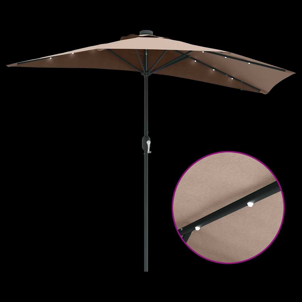 Garden Parasol Taupe 294 x 150 x 223 cm Fabric