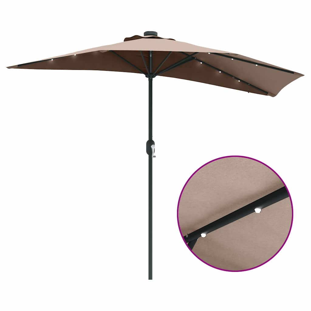 Garden Parasol Taupe 294 x 150 x 223 cm Fabric
