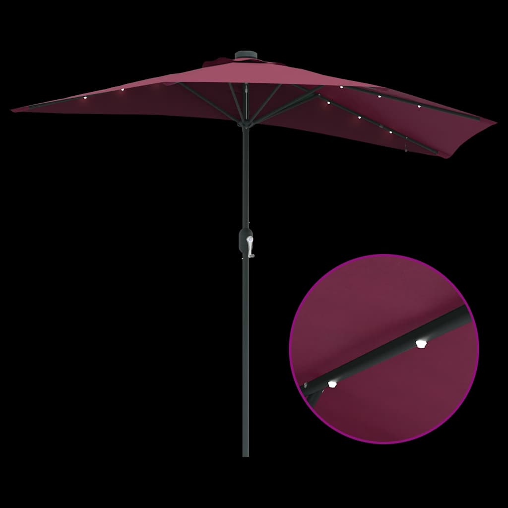 Garden Parasol Bordeaux red 294 x 150 x 223 cm Fabric