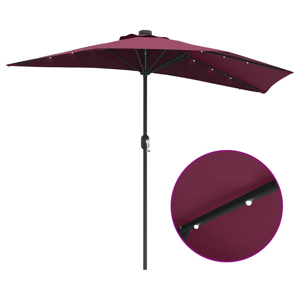 Garden Parasol Bordeaux red 294 x 150 x 223 cm Fabric