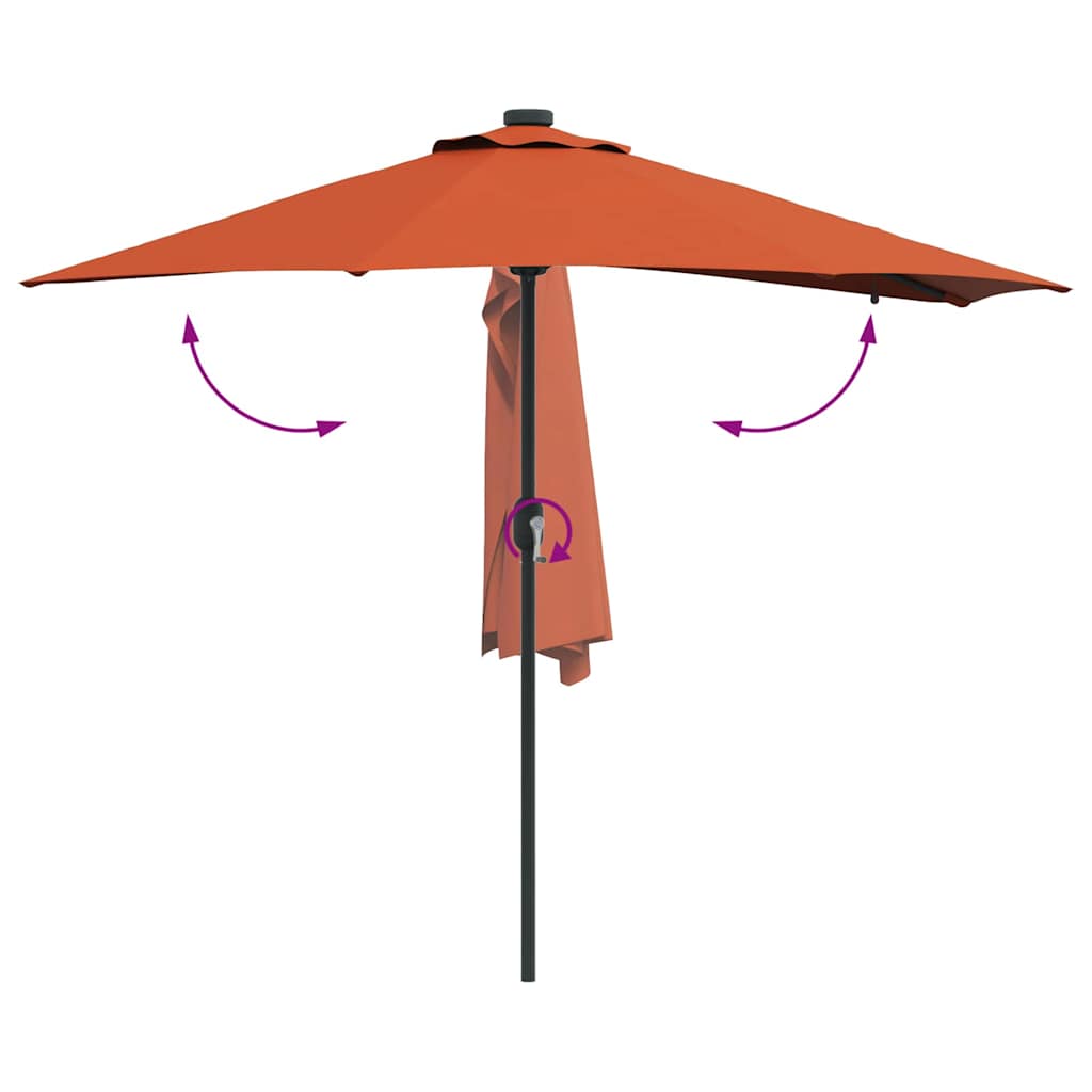 Garden Parasol Terracotta 294 x 150 x 223 cm Fabric