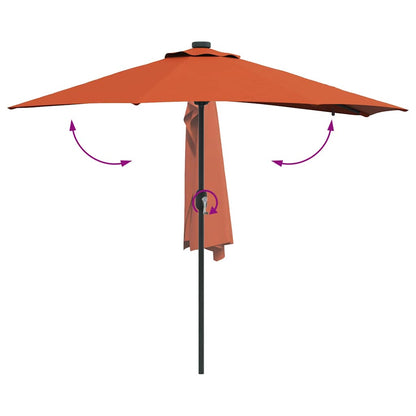 Garden Parasol Terracotta 294 x 150 x 223 cm Fabric
