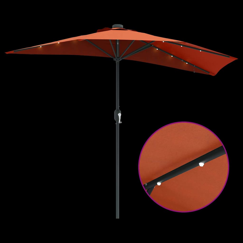 Garden Parasol Terracotta 294 x 150 x 223 cm Fabric