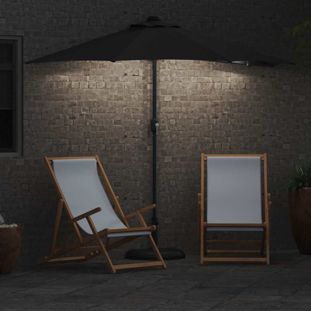 Garden Parasol Black 294 x 150 x 223 cm Fabric